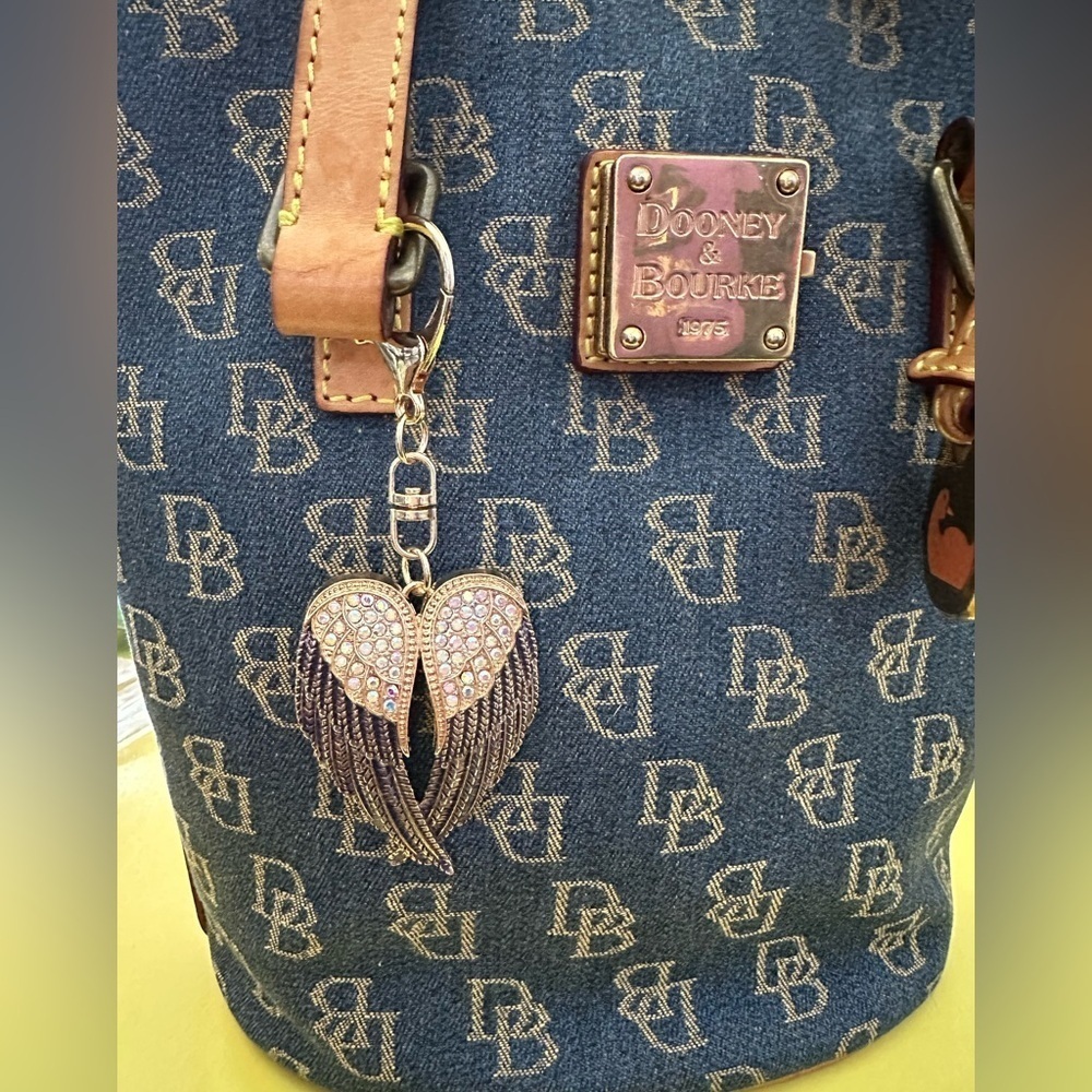 Gold And Turquoise Color Hamsa Keychain Bag Charm Accessory - Picture 3 of 3